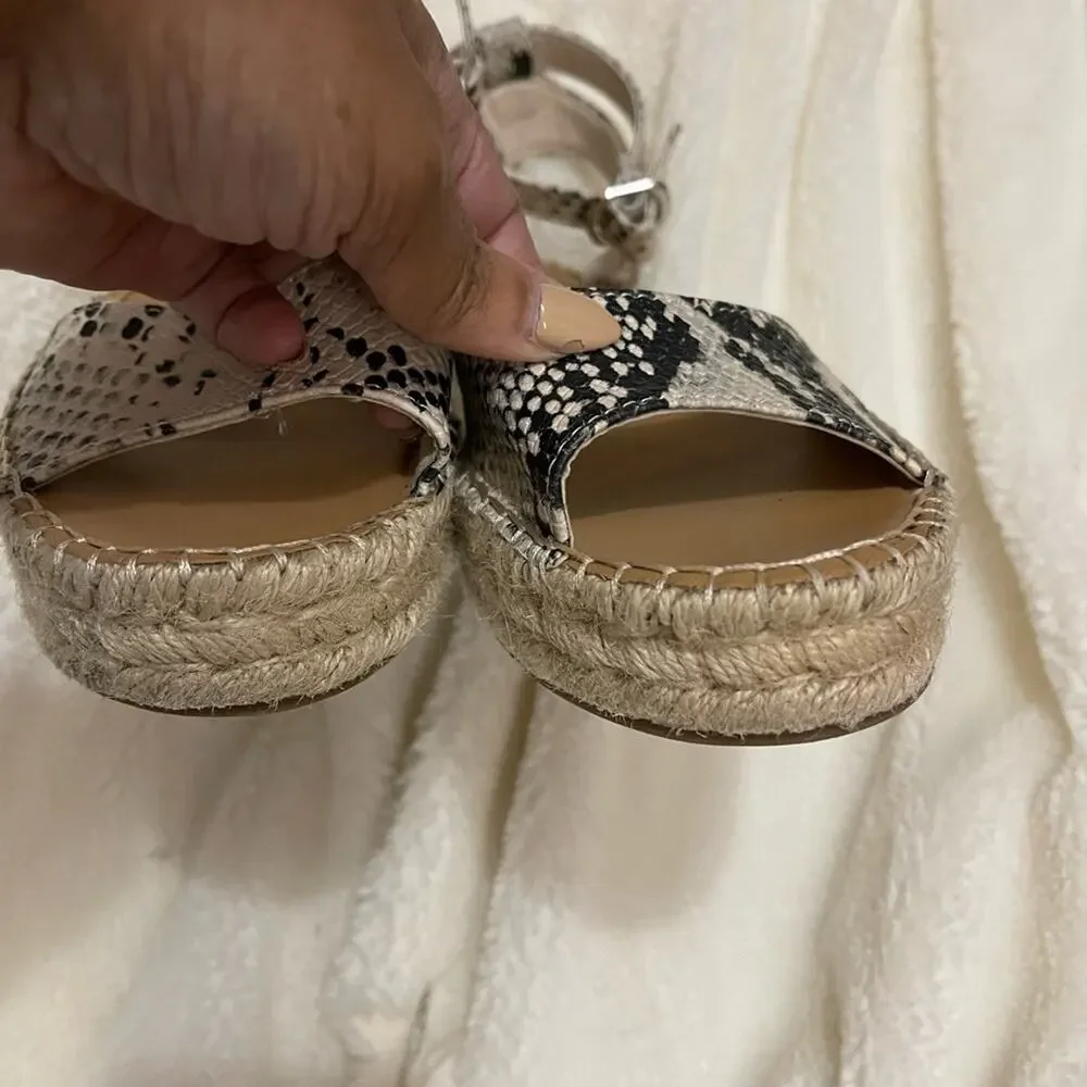 Steve Madden Irys Snakeskin espadrille sandals size 7.5